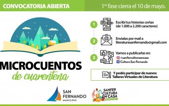 San Fernando convoca a escribir “Microcuentos de Cuarentena”