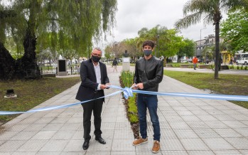 Juan Andreotti y Julio Zamora inauguraron las Plazas Carlos Pellegrini y Luis Castellari en la zona del Canal