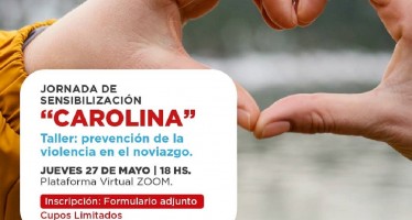 Taller de Prevención de la Violencia en el Noviazgo: Tigre dictará la jornada de sensibilización “Carolina”