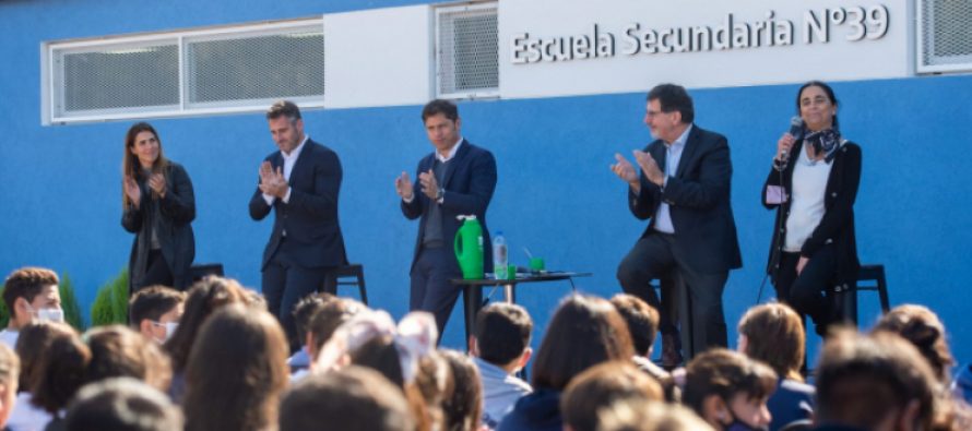 Kicillof encabezó la inauguración de la Escuela Secundaria N°39 en Pilar