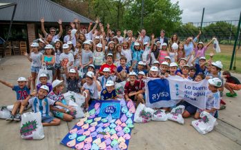 Malena Galmarini participó de una actividad que AySA realizó en la colonia de verano Tigre