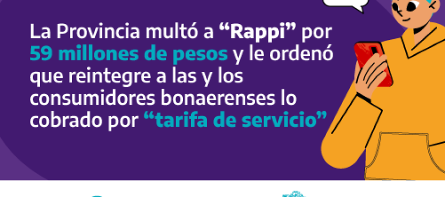 La Provincia multó a Rappi y ordenó que reintegre lo cobrado por “tarifa de servicio”