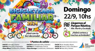 San Fernando: este domingo se realiza la Bicicleteada Familiar 2024